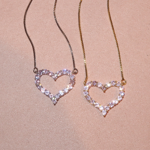 Passion Heart & Crystal Anklet Set