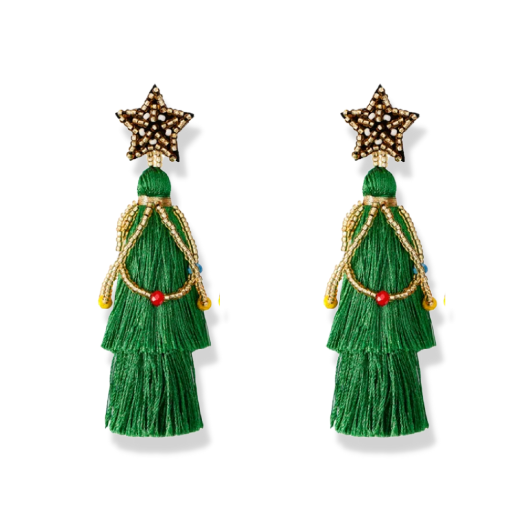 Christmas tassel deals earrings