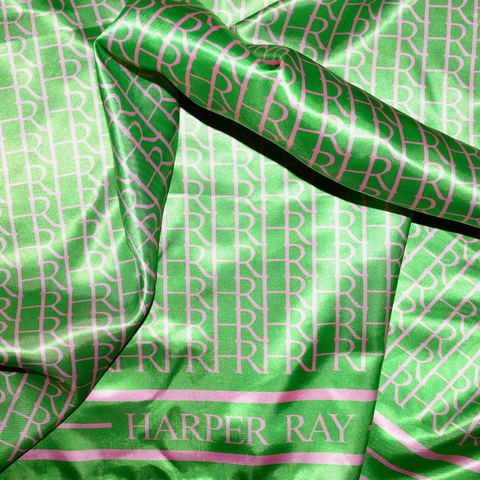 Harper Ray Monogram Satin Scarf