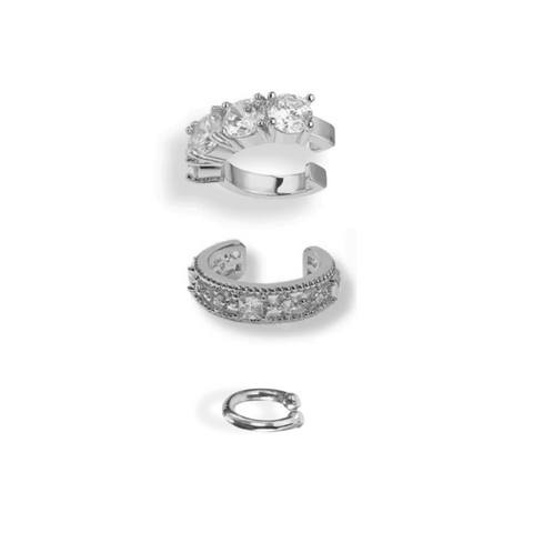 Elite Ear Cuff Set Silver