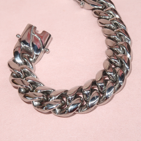 Chunky Chrome Cuban Bracelet