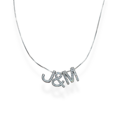 Cupid Initial Necklace Silver