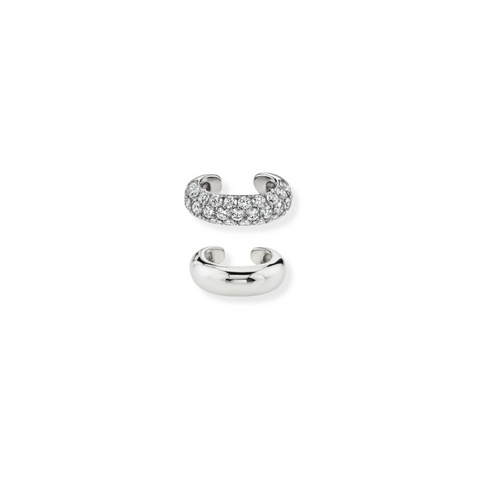 Mod Ear Cuff Set Silver